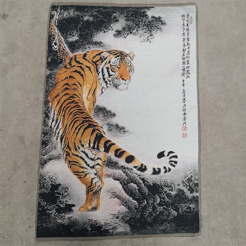 

Tangka Embroidery, Shangshan Tiger, Weizhen Mountain and River,Exquisite home decoration painting, auspicious decoration