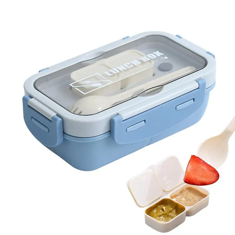 

Lunch Containers Portable Bento Box Multipurpose Meal Storage Organizer With 3 Compartments Reusable Food Box Kitchen Accessory