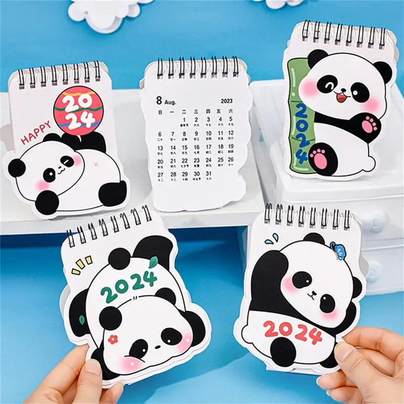 

Настольный мини-календарь 2024 Pandas, календарь ежемесячный с июня 2023 года по декабрь 2024 года, маленький календарь, портативный ежедневный планировщик