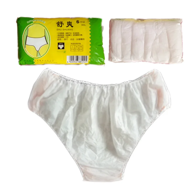 

6Pcs/Pack Disposable Non-woven Underwear For Pregnant Travel Beauty Hospital Briefs Sterilized Clean Intimate Underpants