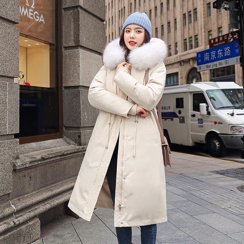 Female Thick Warm Jacket Coats Winter Clothes Big Fur Parkas Hooded Overcoat 2022 New Winter Jackets Women Fleece Cotton Coat