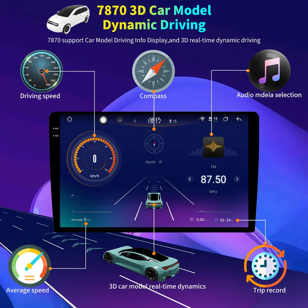 Фото Автомобильная GPS-навигационная система FYT7870 QLED 2K с экраном, Android, аудио, радио и CarPlay для Hyundai Coupe Tiburon GK 2002-2009 годов выпуска №3
