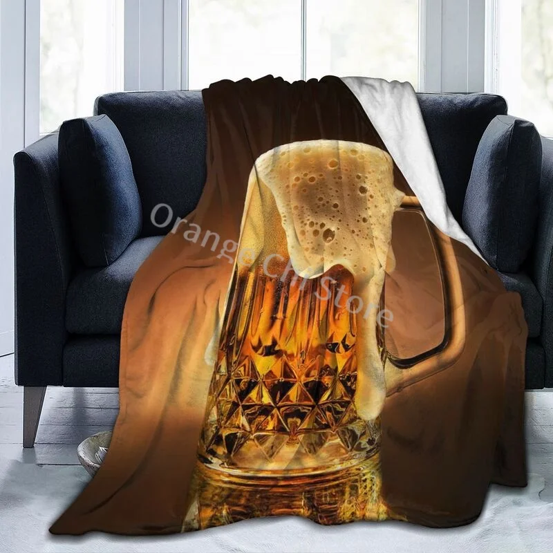 

The New Beer Creative Design Super Warm Flannel Personality Blanket Adult/Kids Suitable for Sofa, Bed, Office