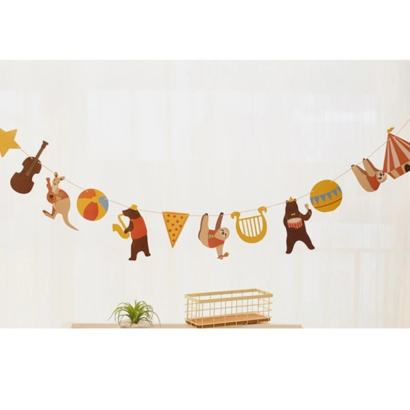 

Cute Banners Kids Happy Birthday Banner Party Baby Shower Kids Favors Forest Animals Bunting Garland Supplies Home Decoraion
