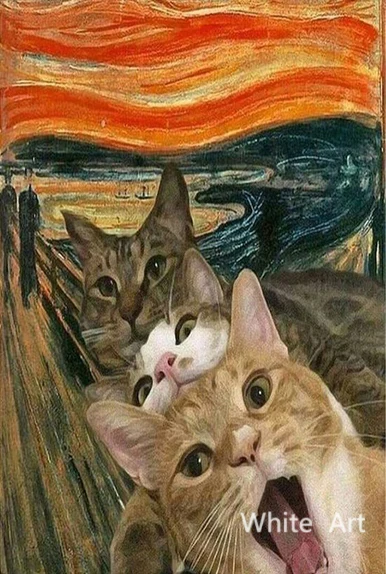 

Плакат Munch The Scream забавный кот