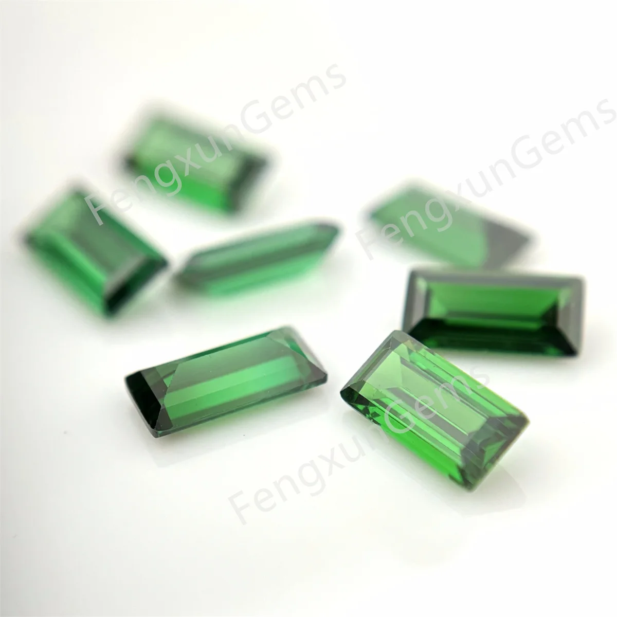 2x4~3x6mm 5/10/20pcs Rectangle Baguette shape Special color Cubic Zirconia Green Blue Loose Synthetic Bedas For Jewelry Necklace