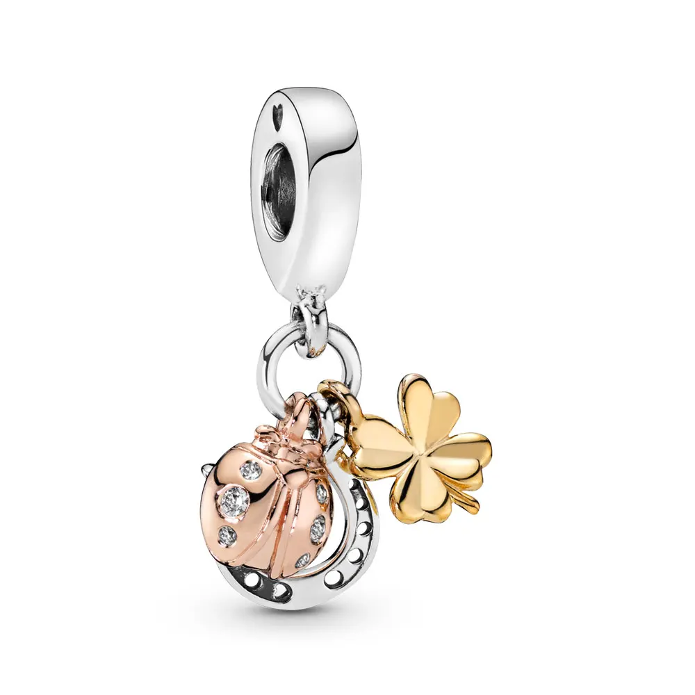 Коллекция 2022 года семейная серия искусственная Серебряная божья коровка клевер