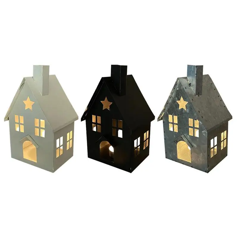 Vintage House Lantern Candle Holder Farmhouse Home Decor For Outdoor Patio Wedding Party Christmas