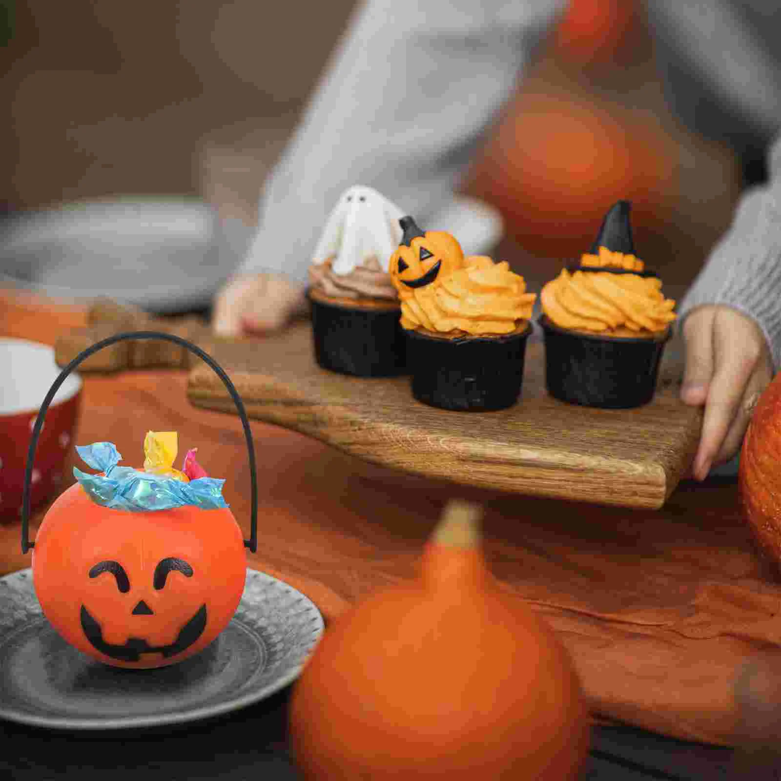 

Pumpkin Ornaments Candy Bucket Holder The Gifts Hallowmas Decorations Treats Plastic Buckets Supplies Kettle