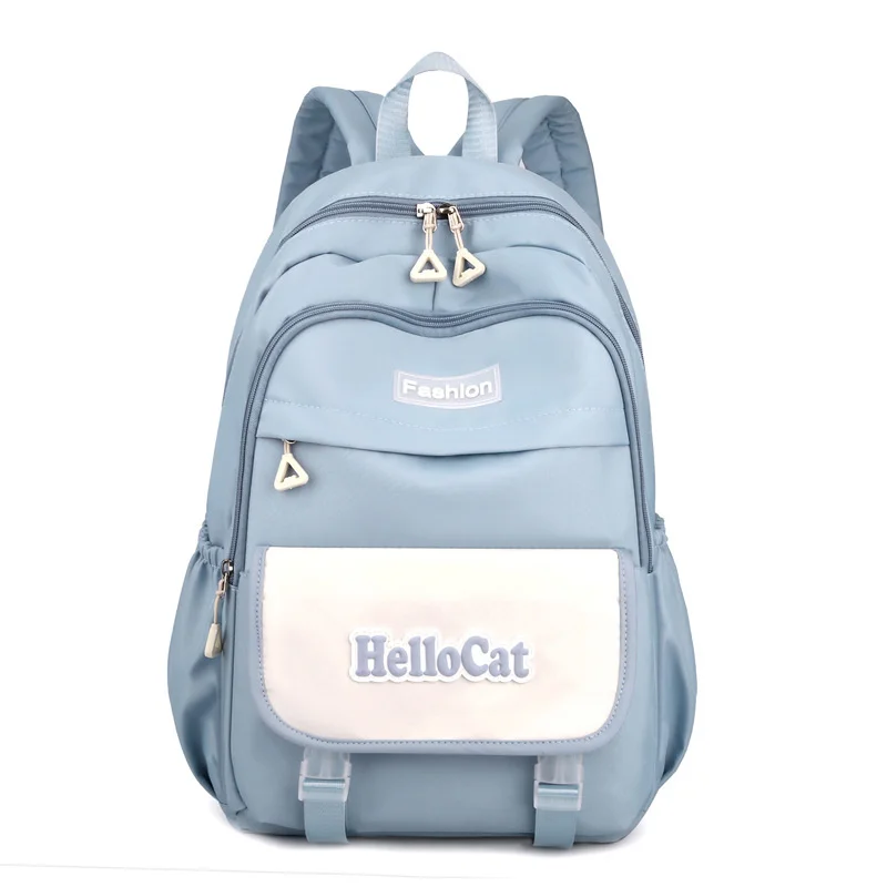 

Children school backpack elementary bag student solid color green for shool casual travel bagpack