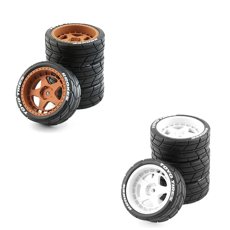

4Pcs Rubber Tire Wheel Tyre For Tamiya TT01 TT01E TT02 TT02B XV01 TA06 PTG-2 1/10 RC Car Upgrades Parts Accessories