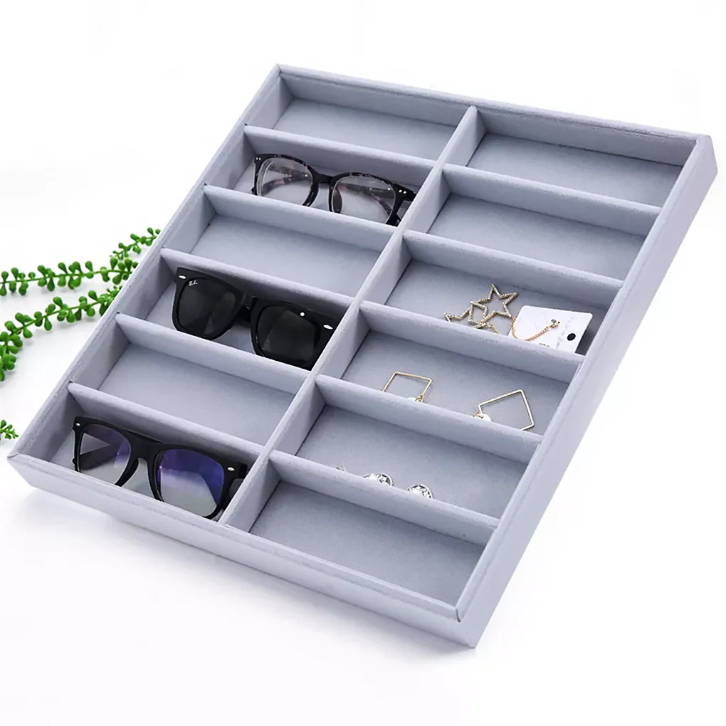 

NEW 6/12 Grid Sunglasses Storage Box Organizer Glasses Display Case Stand Holder Eyewear Eyeglasses Box Jewelry Organizer Storag