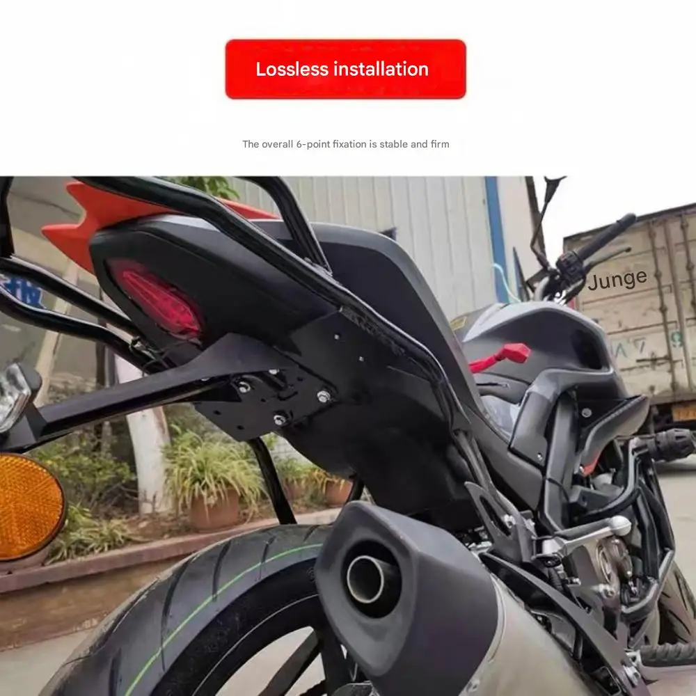 Фото Для QJMOTOR SRK125S: Высокопрочный алюминиевый задний багажник, кронштейн для верхнего кофра, грузовая полка, аксессуары для модификации №5