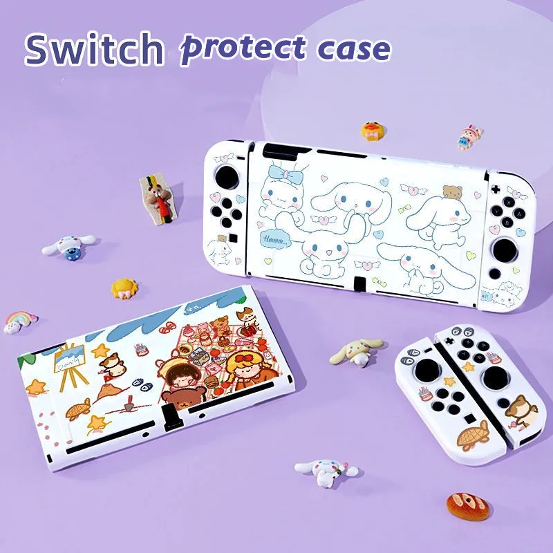 

Game Console Protect Case Cinnamoroll Melody Switch Decor Shell Kawaii Girl Student Silicone Soft Shell Accessories Drop-Proof
