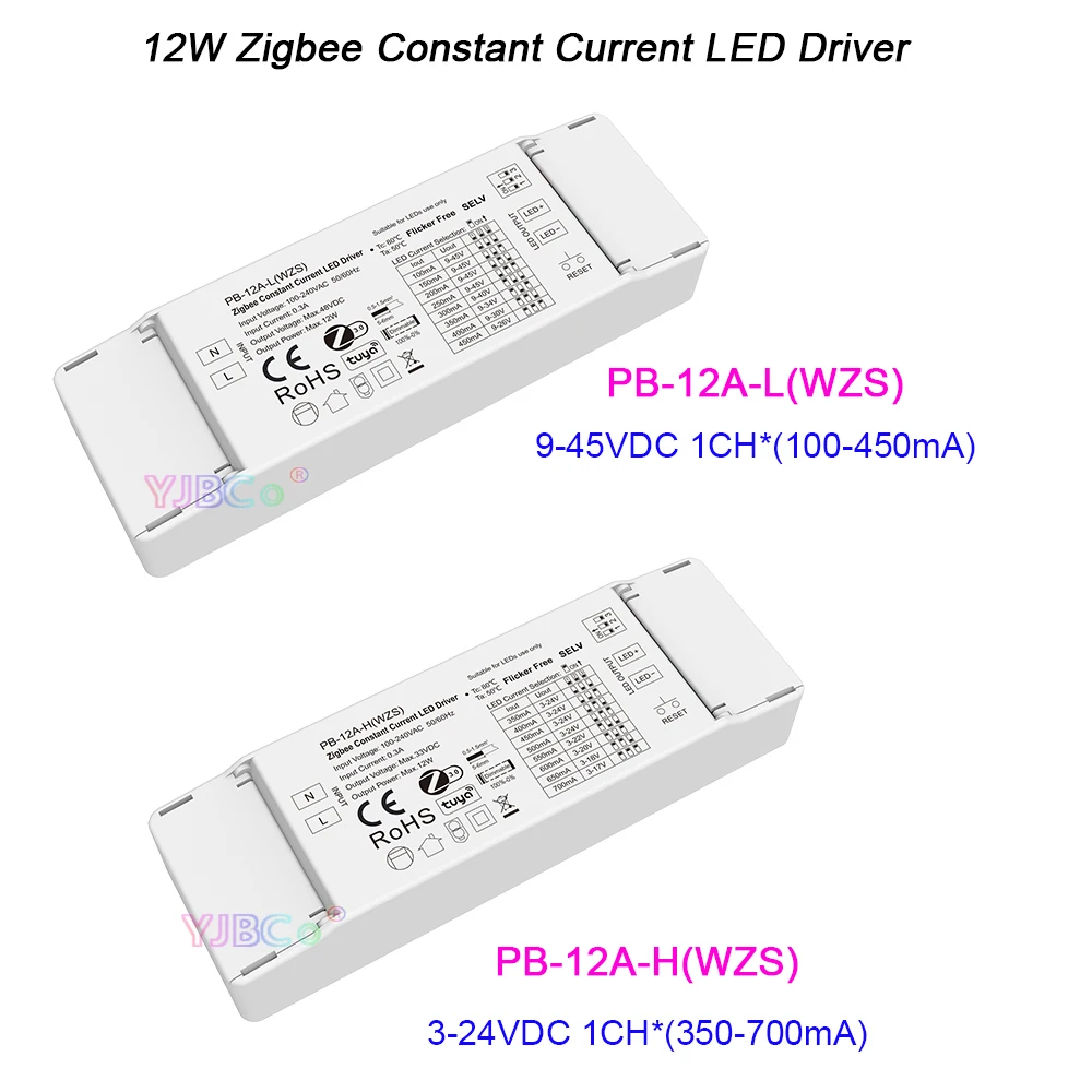 

Skydance AC110V-220V To 3-24VDC 1CH*(350-700mA) 12W Zigbee 3.0 Constant Current LED Driver 9-45VDC 100-450mA Tuya APP Controller