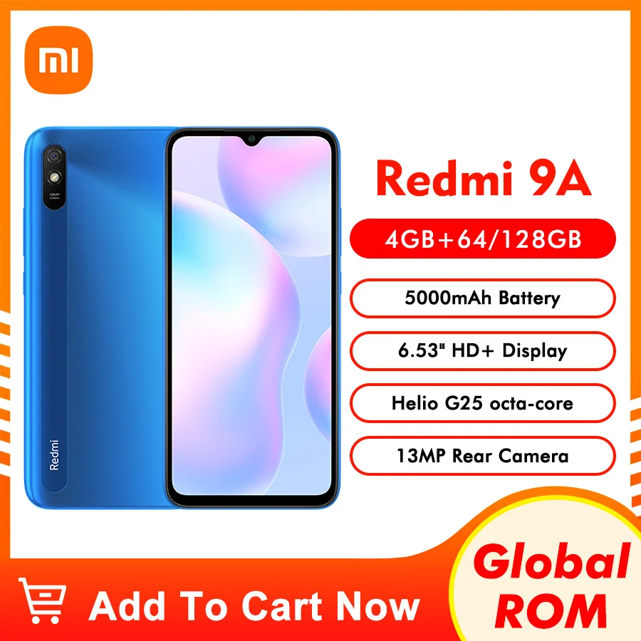 Xiaomi Redmi 9A смартфон с 5 99-дюймовым дисплеем восьмиядерным процессором MTK Helio G25 ОЗУ 4