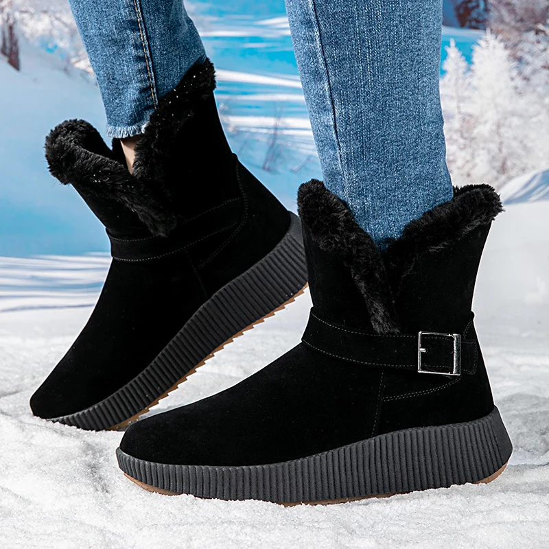 Женские модные зимние ботинки плюс бархатные женские удобные амортизирующие