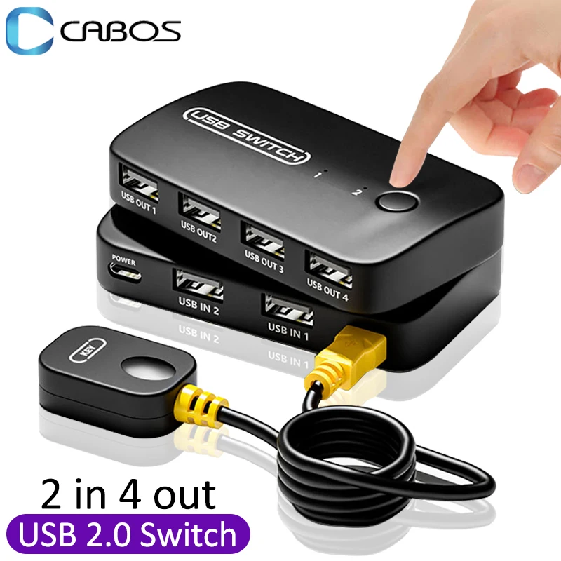 2 In 4 Out KVM USB2.0 Switch Adapter Controller Hub 4 In 4 Out USB Printer Sharing Splitter For PC Laptop Keyboard Mouse Monitor 2 In 4 Out KVM USB2.0 Switch Adapter Controller Hub 4 In 4 Out USB Printer Sharing Splitter For PC Laptop Keyboard Mouse Monitor