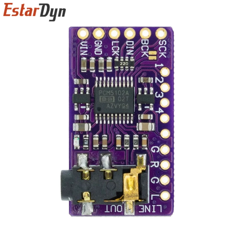 Плата DAC декодера интерфейса I2S PCM5102A модуль плеера для Raspberry Pi pHAT плата формата