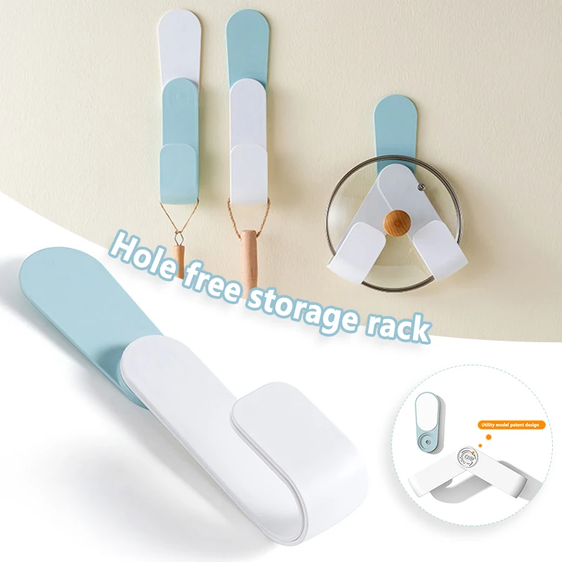 

New Pot Lid Holder Wall Mount Pot Lid Organizers Racks Plastic Pot Lid Storage Racks Holders for Kitchen Multi-Purpose Hooks