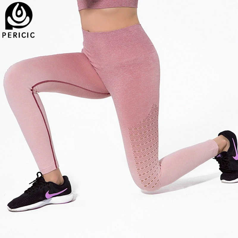 

Pericic Ombre Seamless Leggings Women High Waist Booty Sport Pants Tummy Control Yoga Pants Fitness Gym Leggings Athletic Tights