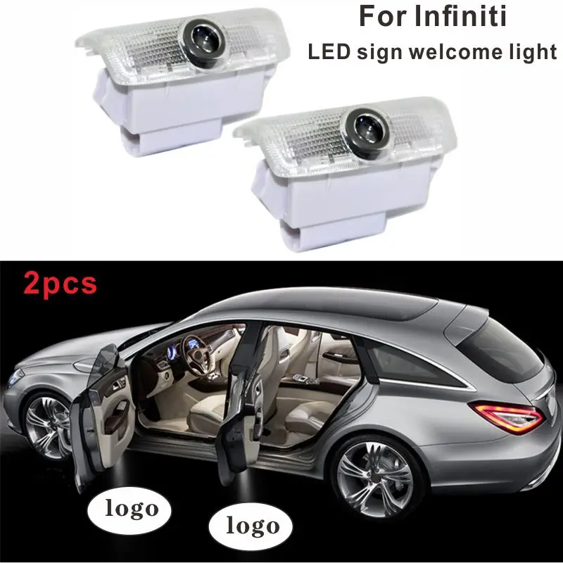 

2pcs For Infiniti Q50 Q60 Q70 QX50 QX56 QX70 QX80 FX37 car LED logo door light laser projector welcome light to decorative light