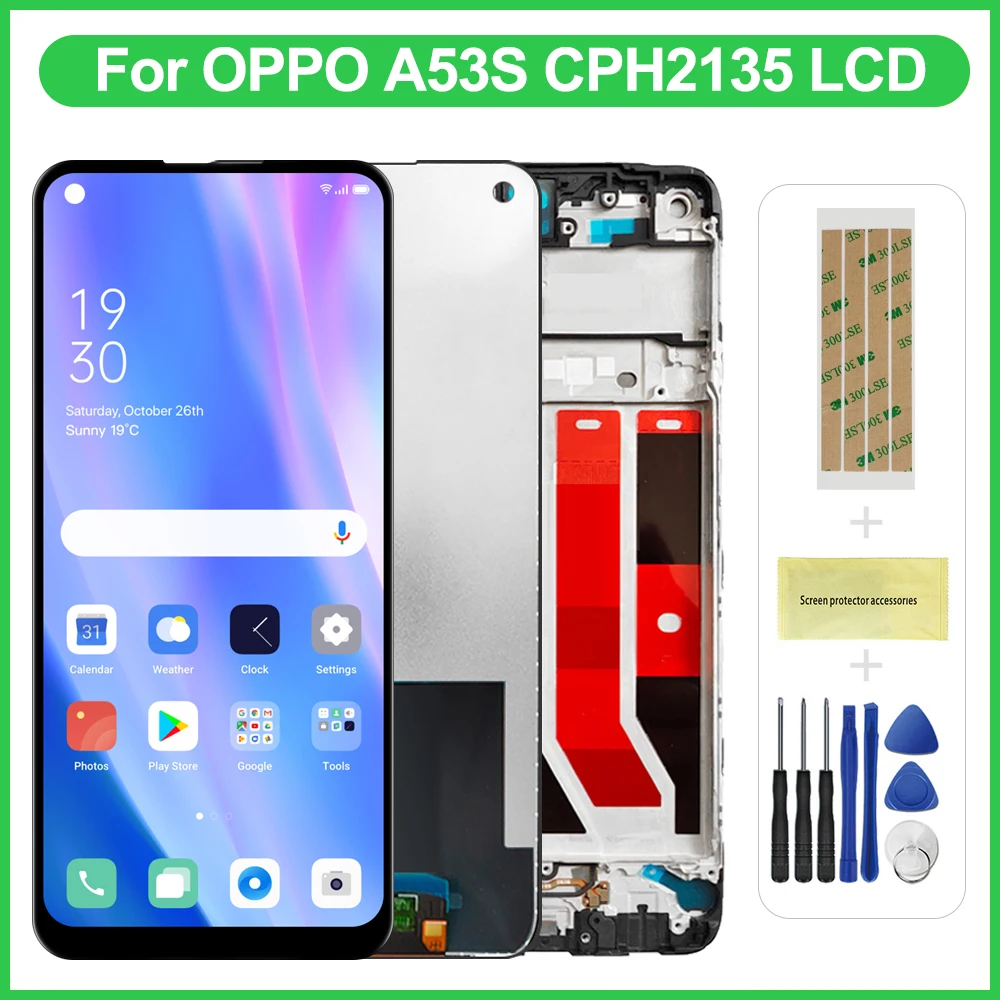 

6.5'' Original For Oppo A53 4G CPH2127 CPH2131 Lcd Display Touch Screen Digitizer Assembly for Oppo A53S A53s CPH2139 Display