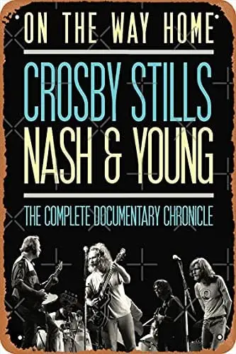 Плакат Crosby Stills Nash &amp Young Music Band 12 x 8 дюймов винтажная металлическая жестяная