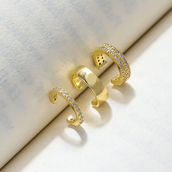 

3pcs/set Delicate Zircon Cute Clip Earrings Female Buckle Ear Cuff No Piercings Fake Cartilage Ear for Women 2022 Fashion