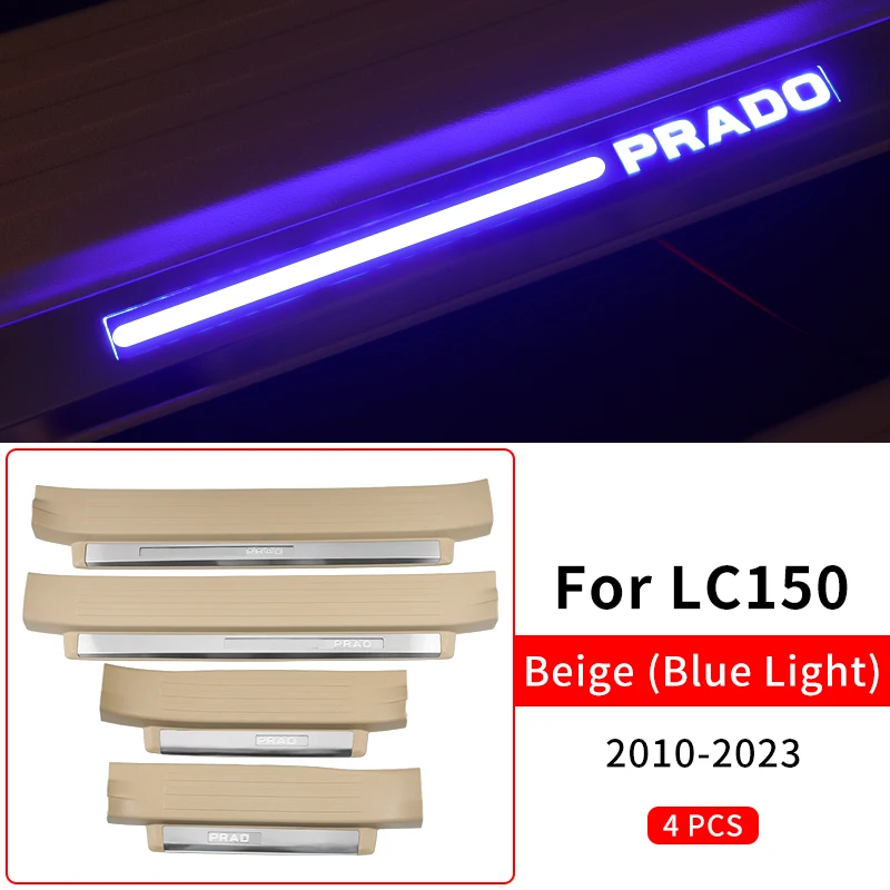 Подходящая пороговая педаль лампы для Toyota Land Cruiser Prado 150 Lc150 Fj150 2014-2022, модернизированные аксессуары для интерьера, светодиодная подсветка 021 2020 2019 2018 2017 2016 2015