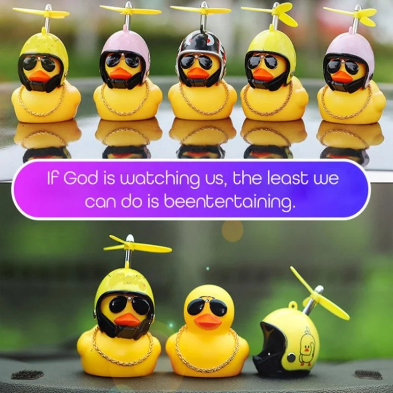 

Car Accessories anime Duck Broken Wind Pendant Small Yellow Duck Road Bike Motor Helmet Riding Cycling car supplies novelty