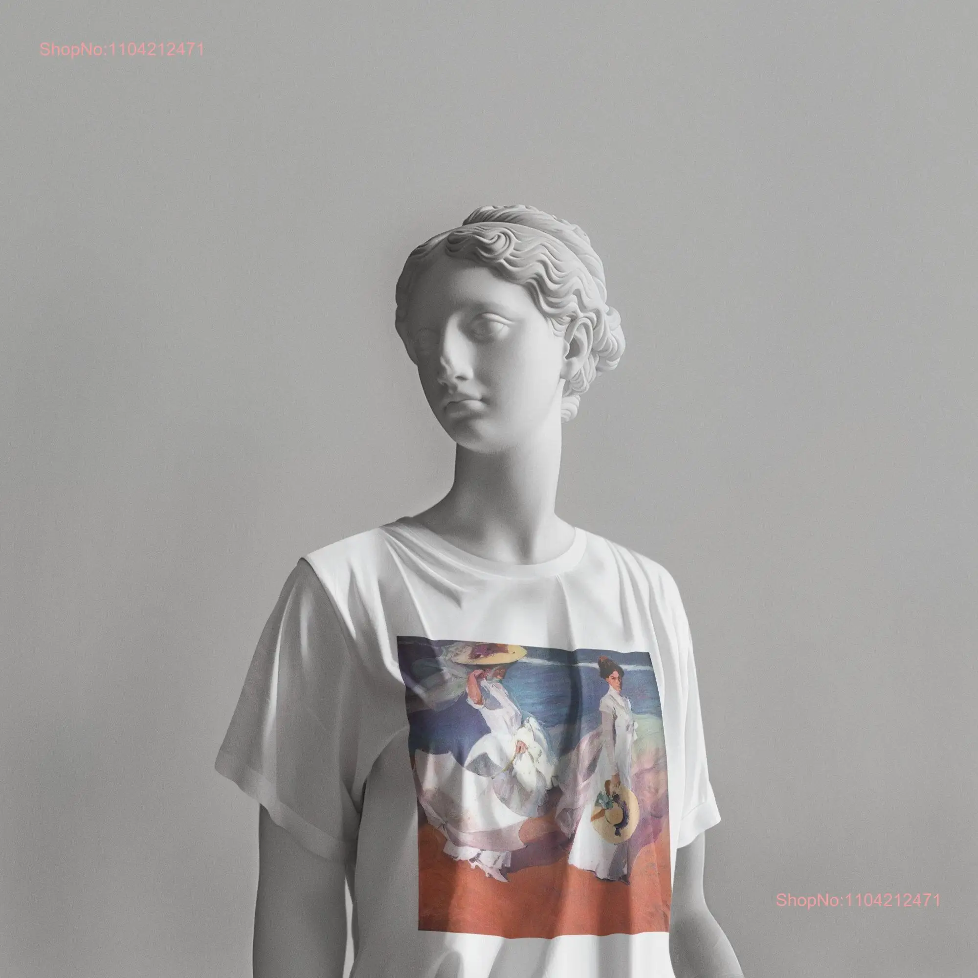 Joaquín Sorolla y Bastida Walk on the Beach 1909 T Shirt Art Lover long or short sleeves