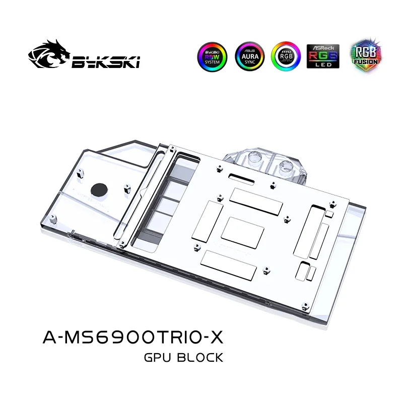 Фото Водоблок Bykski A-MS6900TRIO-X / Медный радиатор для видеокарт MSI RX 6800XT/6900XT Gaming X Trio / RX6950 GamingX №3