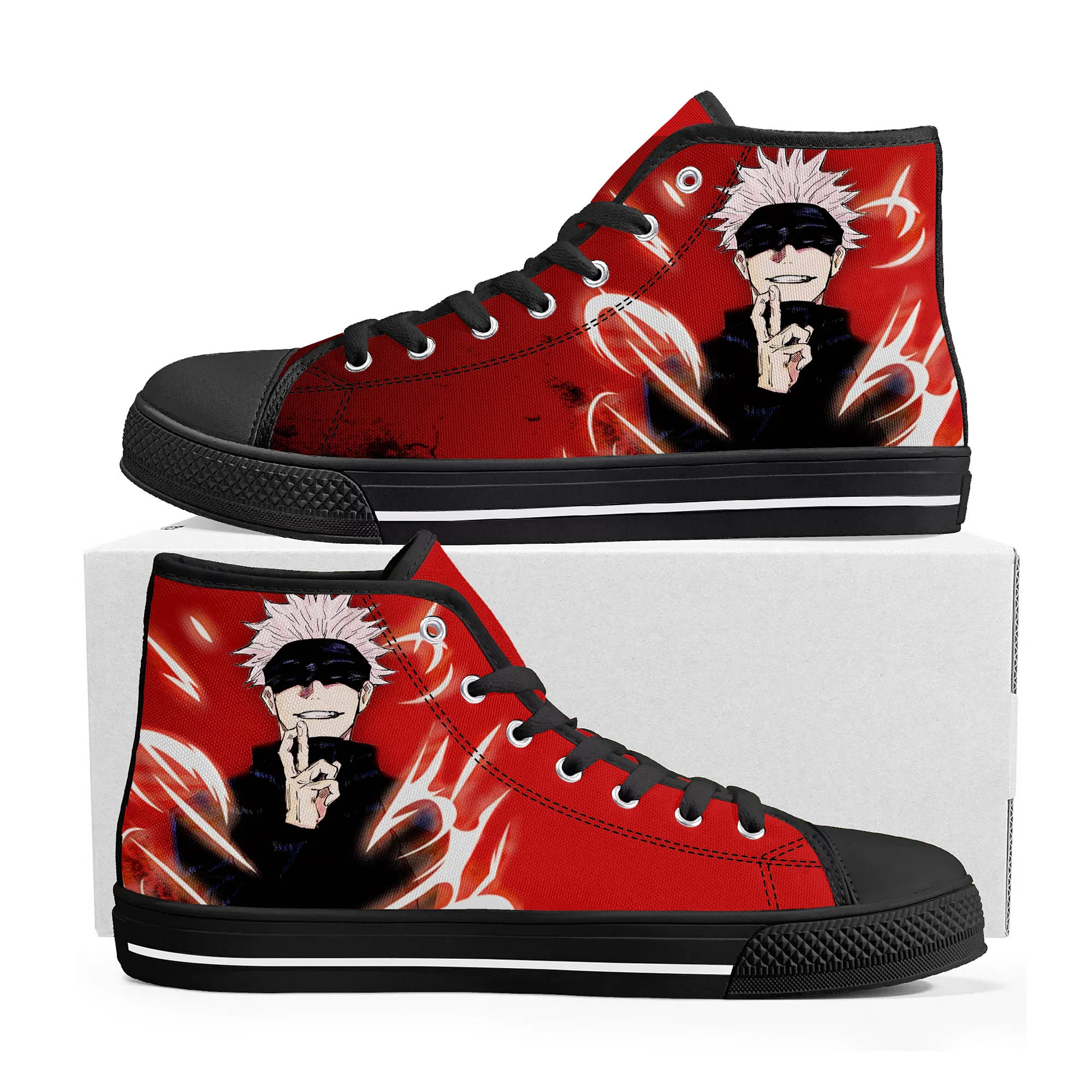 

Satoru Gojo Jujutsu Kaisen High Top Sneakers Mens Womens Teenager High Quality Canvas Sneaker Casual Couple Shoes Custom Shoe