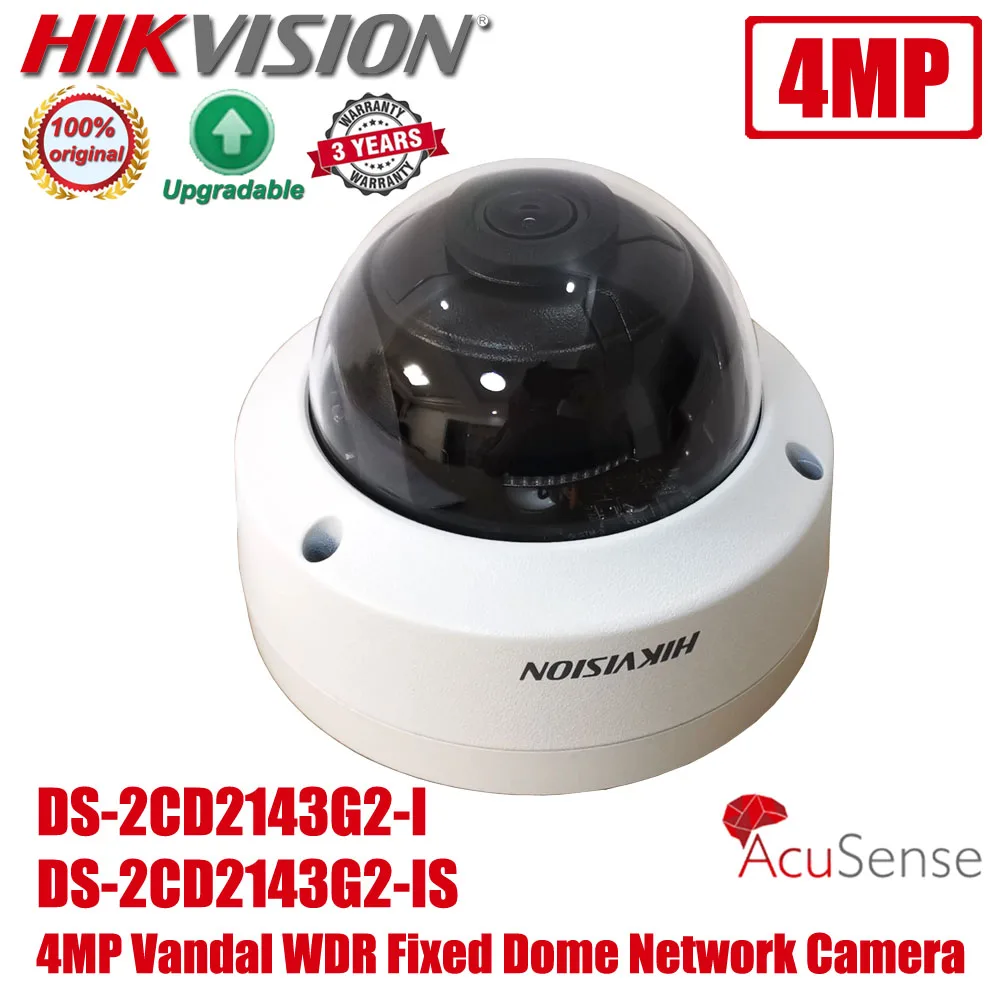 

Original Hikvision DS-2CD2143G2-I 4MP H.265+ IP67 IK10 POE IR DS-2CD2143G2-IS AcuSense CCTV Network Dome IP Camera