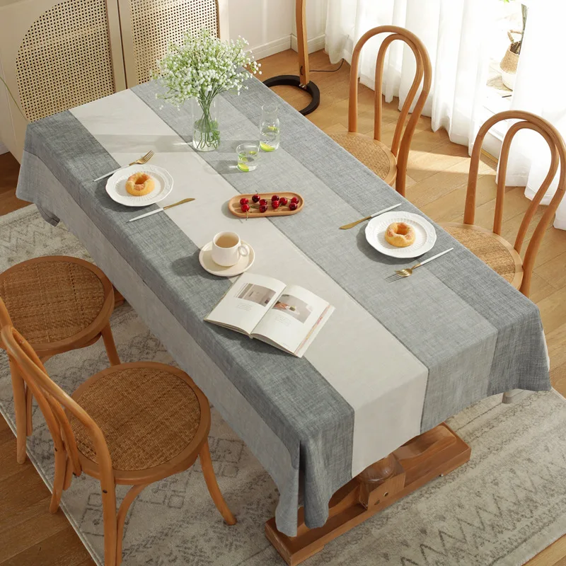 Текстильная скатерть из хлопка и льна 17AHSM прямоугольная мебель домашняя