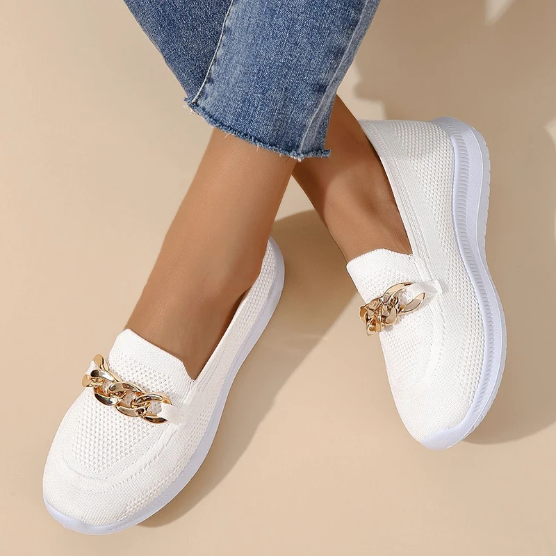 

Women Flats Comfy Casual Shoes Stylish Light Durable Breathable Loafers Slip-On Luxury Trend Classic Spring Female Sneakers