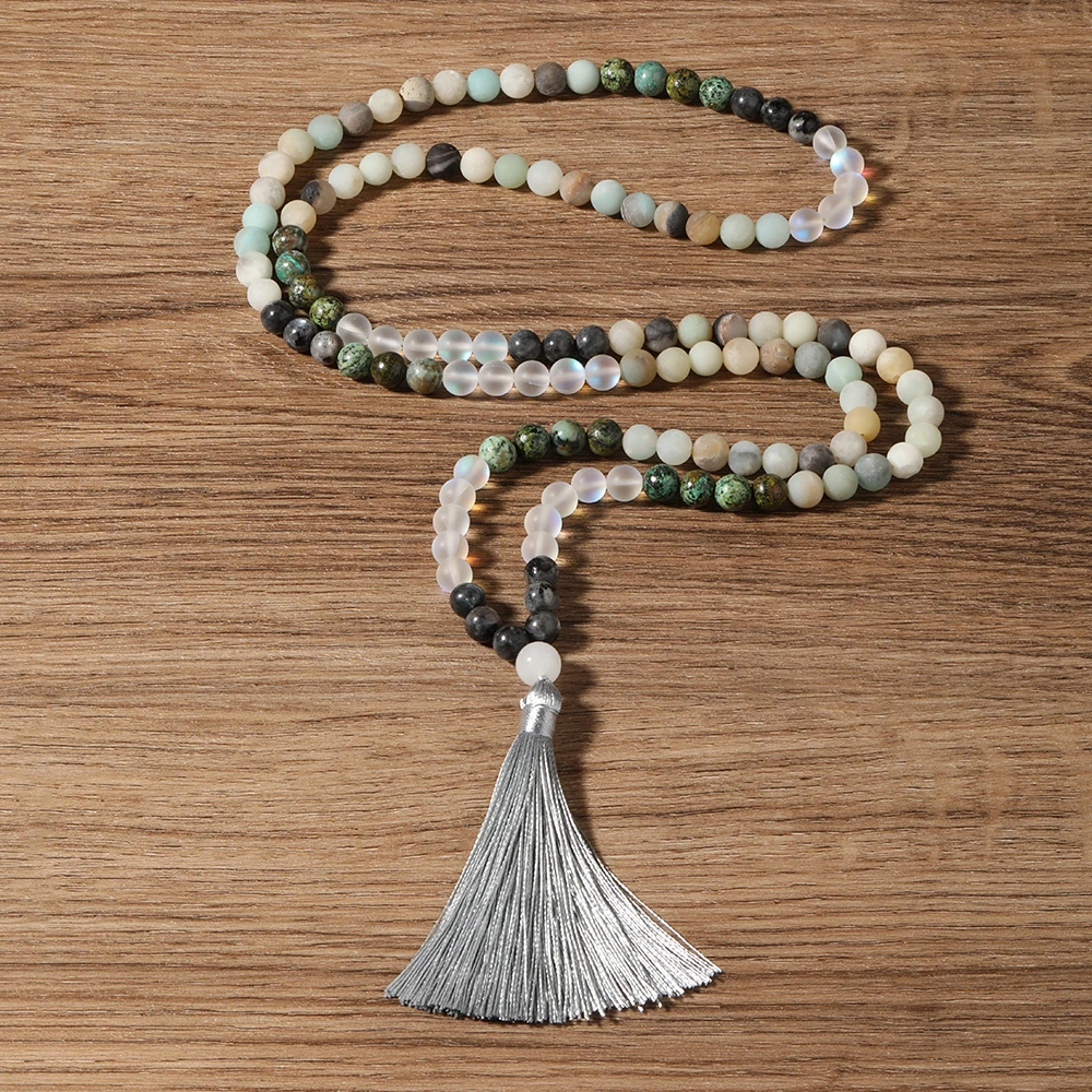 OAIITE богемный Амазонит опал мала бусы ожерелье браслет набор полудрагоценные