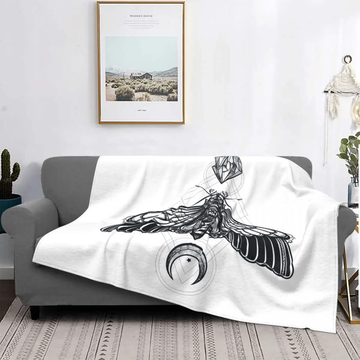 

Декоративное фланелевое одеяло в виде бабочки, насекомых, головы смерти