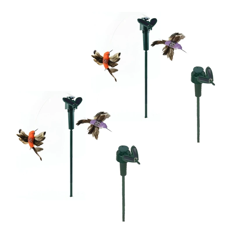 

4 X Dancing Garden Lawn Flowerpot Flowerbed Decorative Ornament, Color Random (Solar Bird)