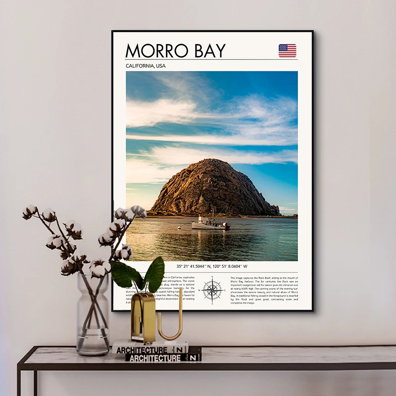 Постеры для путешествий Бакар Биг-Сур Чикаго озеро Луиза Мэн Северная Америка