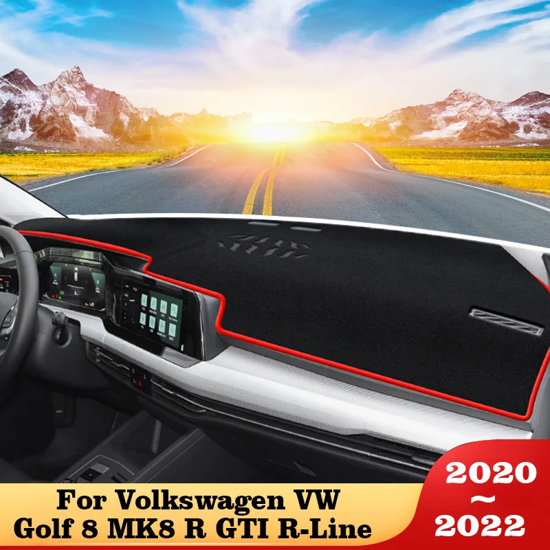 

Car Dashboard Cover For Volkswagen VW Golf 8 MK8 R GTI R-Line 2020 2021 2022 Auto Dash Mat Instrument Pad Anti-UV Carpet Styling