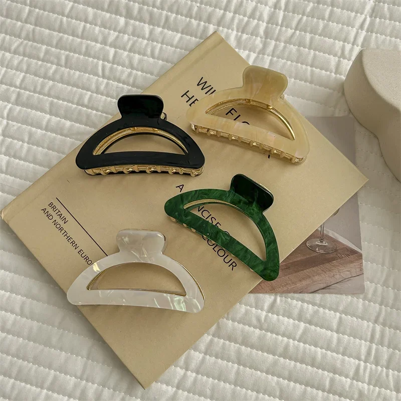 Французская простая изогнутая заколка для волос среднего размера женская на