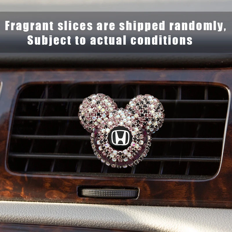 

Mickey Diamond Car Air Conditioner Perfume Freshener For Honda Civic Accord Jazz Fit CRV Mugen Odyssey CITY interior Accessories