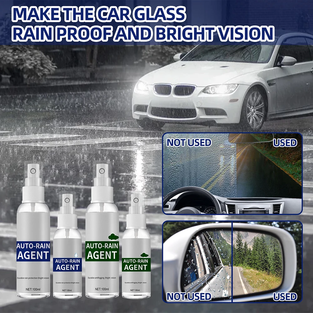 

Car Window Glass Film Rainproof Antifogging Coating Agent Waterproof Coating Spray for Windshield Rearview Mirror 30ML/100ML