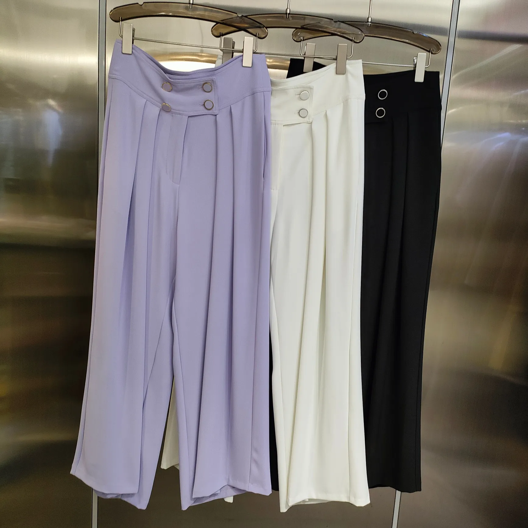 Wide leg pants classic single item version of the texture of first-class thin legs straight with any shirt is very good