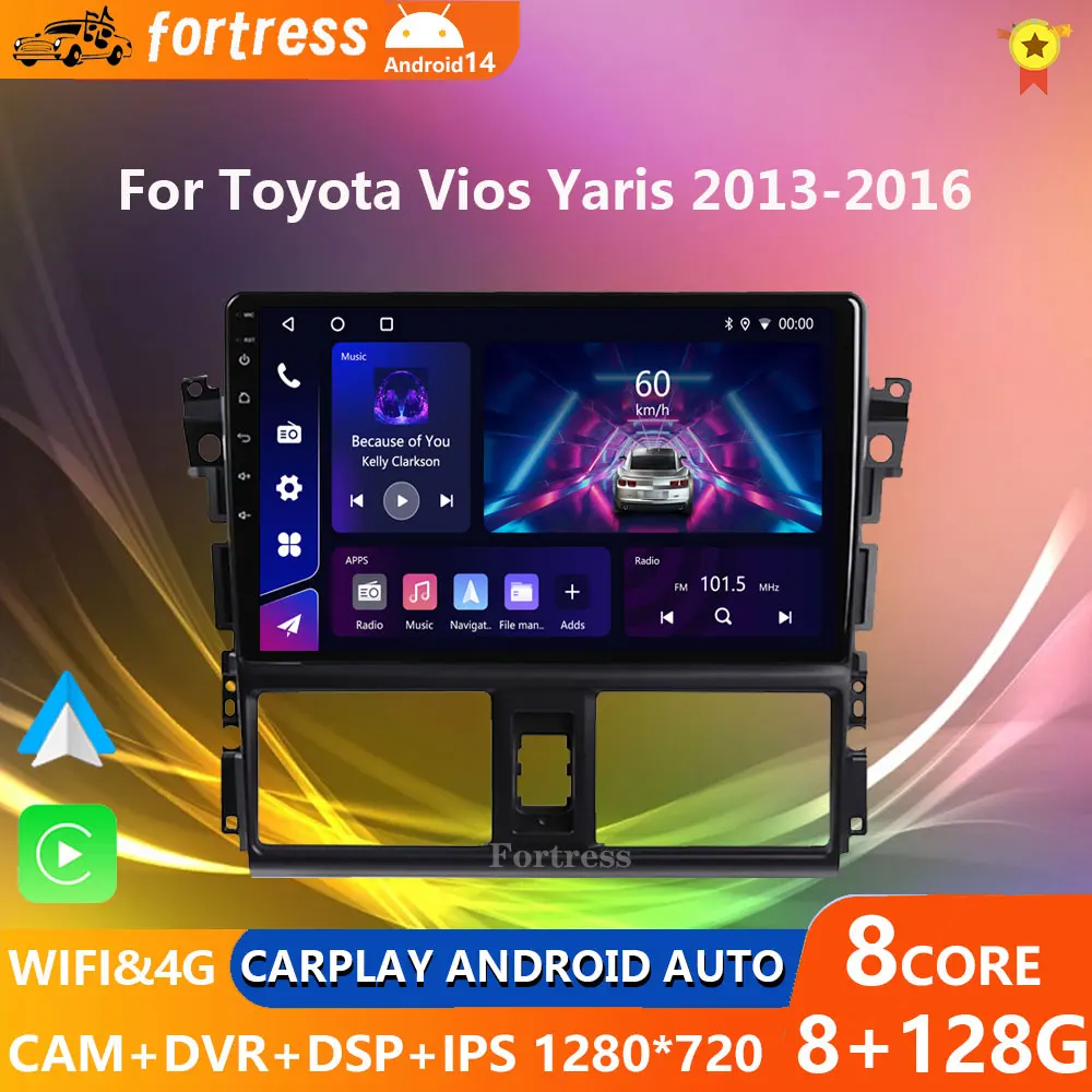 Для TOYOTA VIOS GEN 3 Yaris 2013-2016 Автомобильный радиоприемник Android мультимедийный плеер