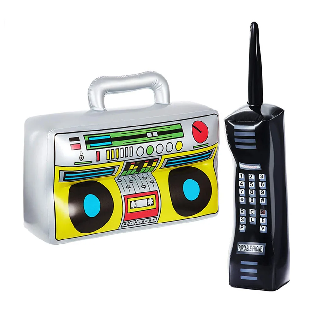 Inflatable Radio Boombox Inflatable Mobile Phone Props for 80s 90s Party Decorations Theme Birthdays Hip Hop Party Supplies