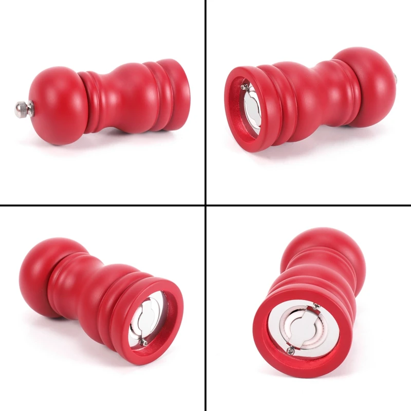 Деревянная Ручная мельница для соли шейкер из твердой древесины с регулируемой