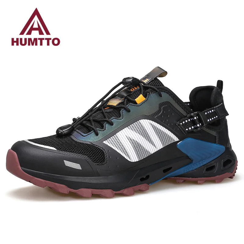 HUMTTO Sneakers for Men Non-Leather Casual Luxury Designer Shoes Man Brand Black Summer Mens Shoes Breathable Running Trainers